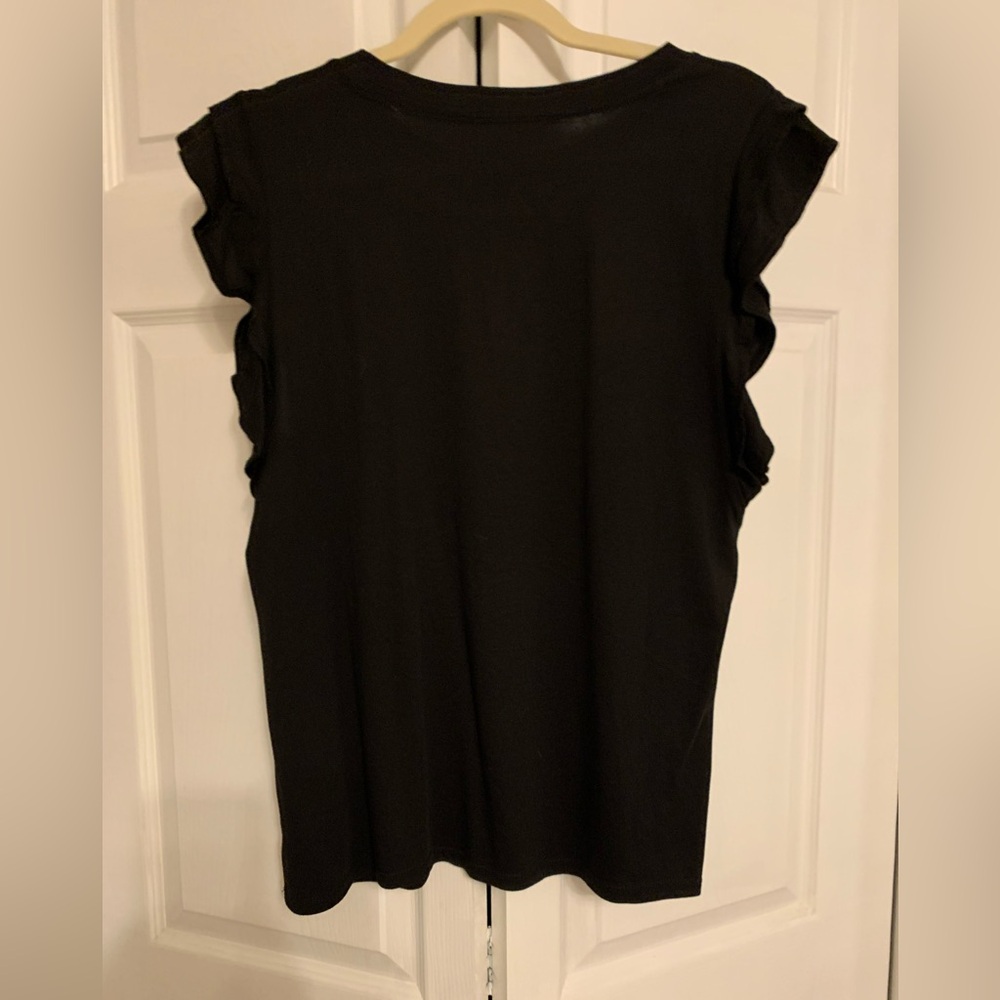MICHAEL MICHAEL KORS Sleeveless Tee With Ruffles, Medium, Good Condition - Picture 7 of 9